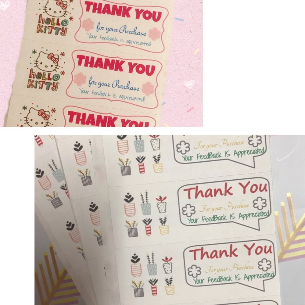 hello kitty Thank You Labels Stickers